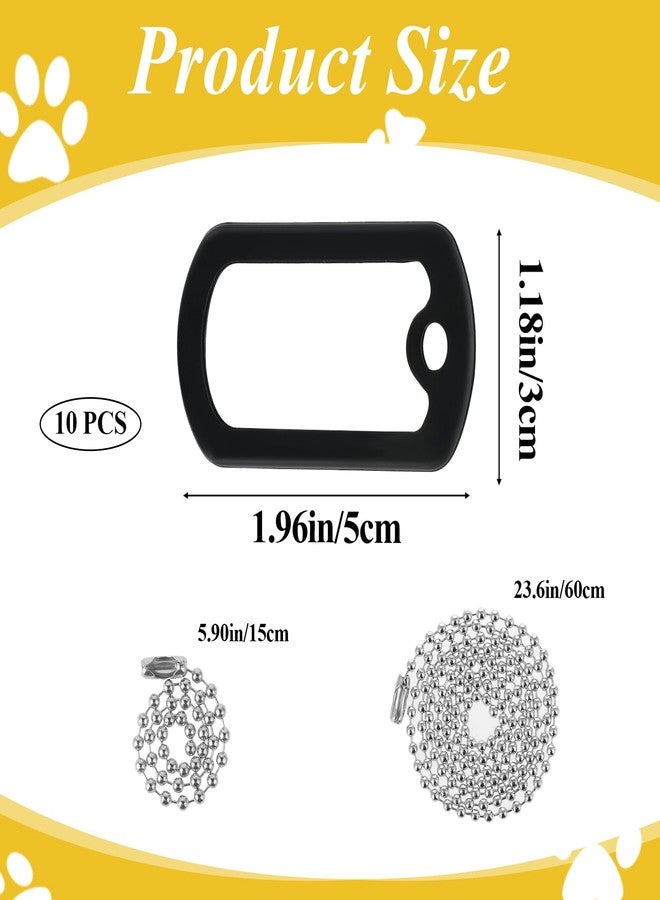 Aeaocvo 10 Pack Dog Tag Silencer, Rubber Dogs ID Tags Cover, Engraved Dogs Tags Silencers Protector with 4 Chains, Dog ID Tag Silicone Case to Reduce Noise, Black - Image 5